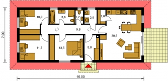 Floor plan of ground floor - BUNGALOW 200